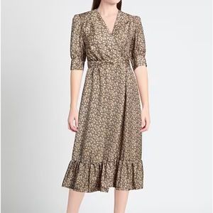 Sandro Enrika floral silk long dress